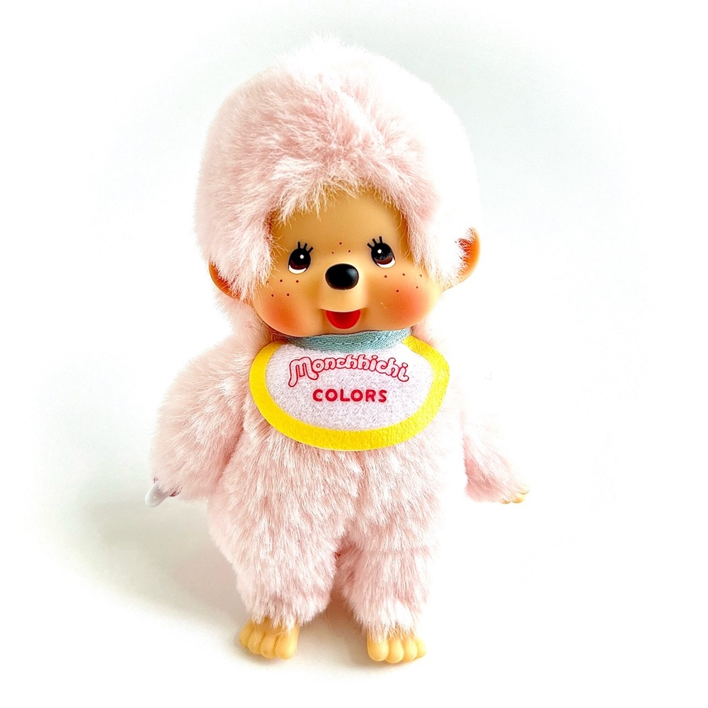 Authentic Monchhichi COLORS Pink Plush Doll Bag Charm 5.5” Kawaii (NEW)